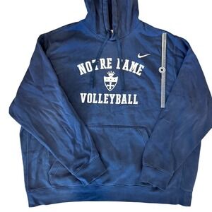 New Nike Notre Dame Volleyball Hoodie Mens Blue Long Sleeve Sweatshirt XL